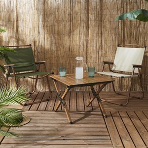 Table pliante effet bois