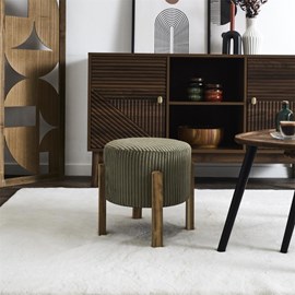 Tabouret côtelé vert