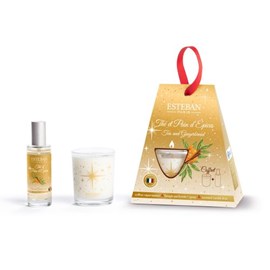 Coffret noël duo bougie & vapo thé et pain d’épices