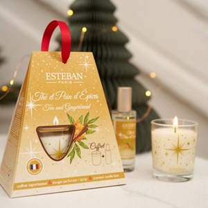 Coffret noël duo bougie & vapo thé et pain d’épices