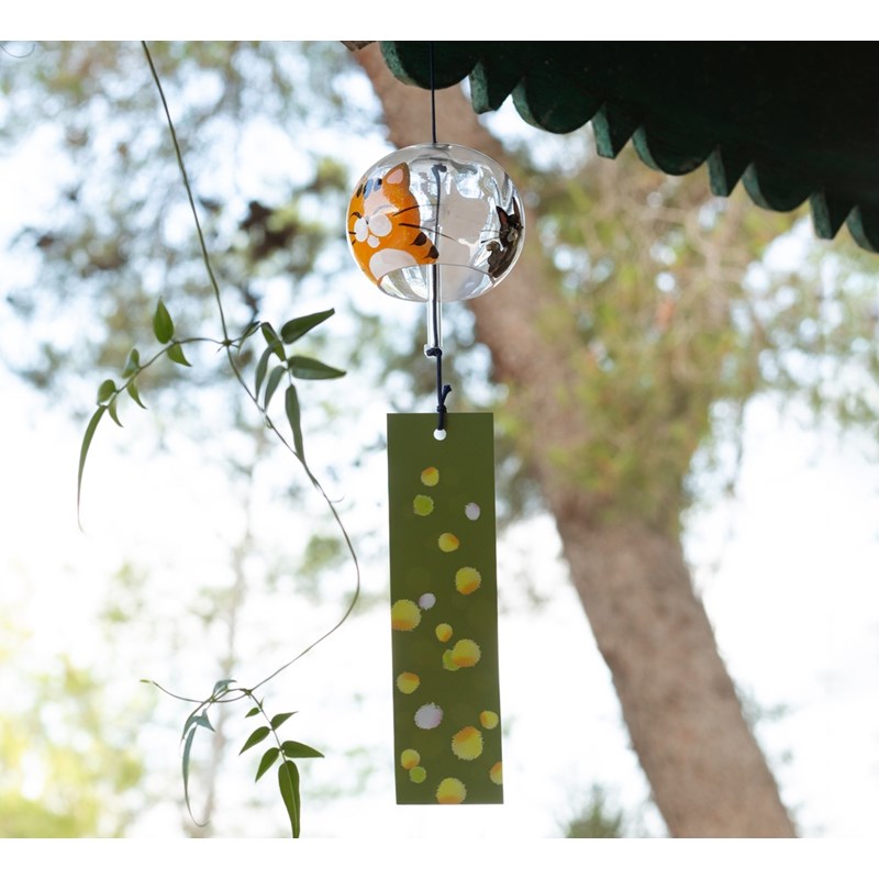 Cloche furin cristal maneki neko 7cm