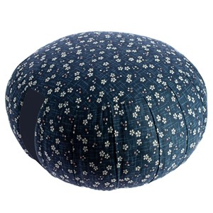 Zafu rond de kapok sakura bleu