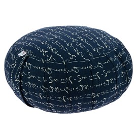 Zafu rond de kapok hiragana bleu