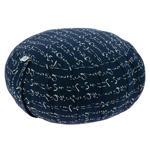 Zafu rond de kapok hiragana bleu