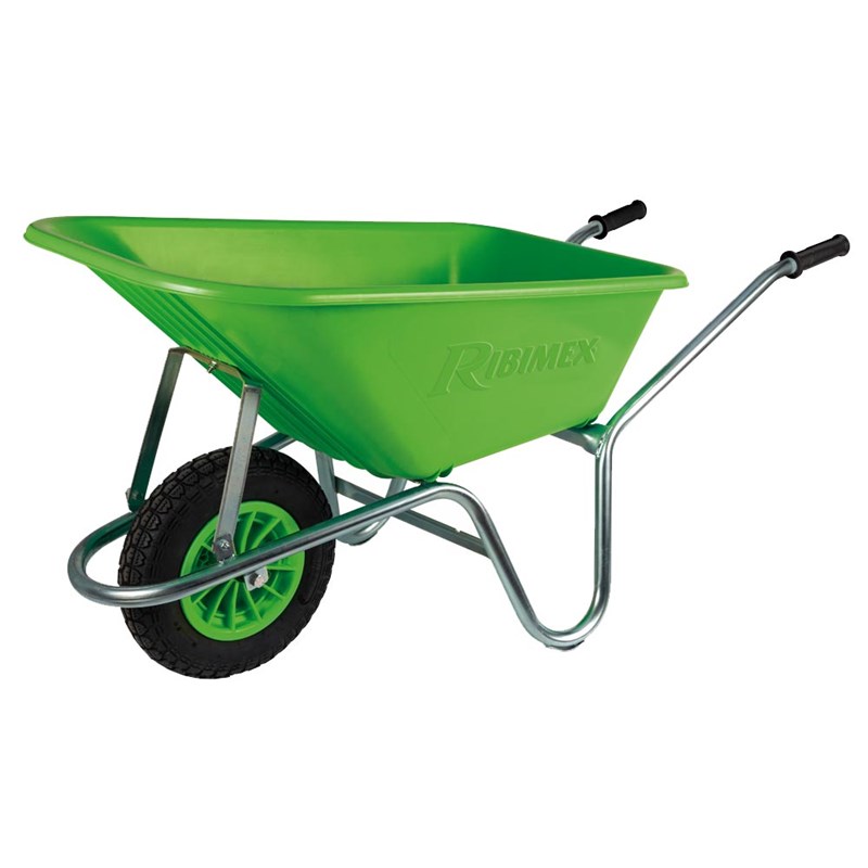Brouette 100 litres bac plastique verte ribimex prgc100p