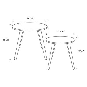 Lot de 2 tables gigognes
