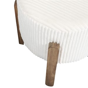 Tabouret côtelé beige