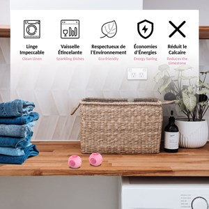 Lot de 2 boule magnétique fishtec anticalcaire pour lave-vaisselle et lave-linge