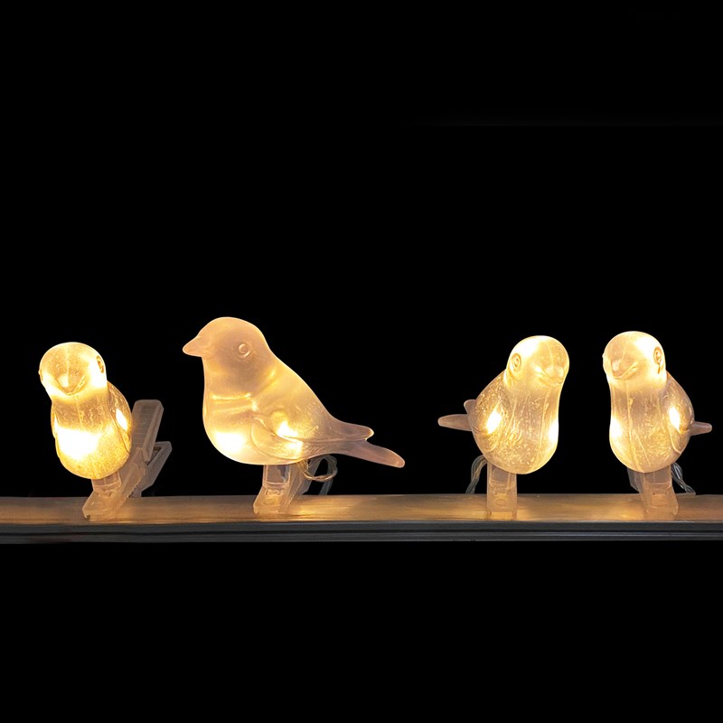 Guirlande solaire oiseaux lumineux 5 led déco jardin terrasse balcon