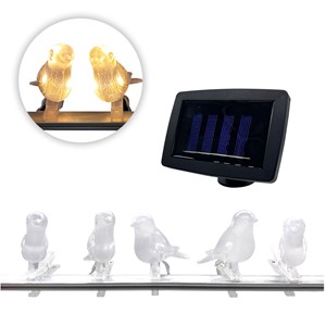 Guirlande solaire oiseaux lumineux 5 led déco jardin terrasse balcon