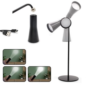 Lampe de bureau fishtec torche batterie rechargeable usb tactile