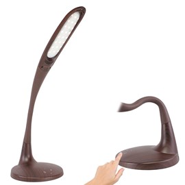 Lampe de bureau fishtec led inclinable commande tactile effet bois