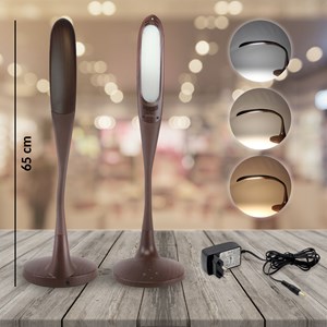 Lampe de bureau fishtec led inclinable commande tactile effet bois