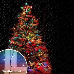 Guirlande solaire 100 led, panneau solaire, piquet, déco jardin&nbsp;noël