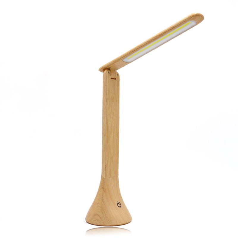 Lampe bureau led tactile bois - inclinable - usb ou piles