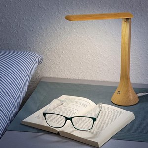 Lampe de bureau fishtec led wood touch