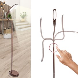 Lampadaire led wengé, 51 led, 3 couleurs, 22,5x160 cm