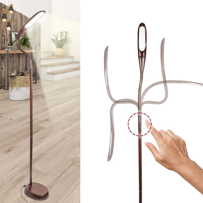 Lampadaire led wengé, 51 led, 3 couleurs, 22,5x160 cm