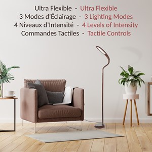 Lampadaire led wengé, 51 led, 3 couleurs, 22,5x160 cm