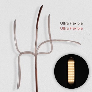 Lampadaire led wengé, 51 led, 3 couleurs, 22,5x160 cm