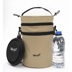 Sac 3-en-1 nourriture, gamelles, porte-bouteille