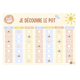 Tableau d'apprentissage & récompense propreté