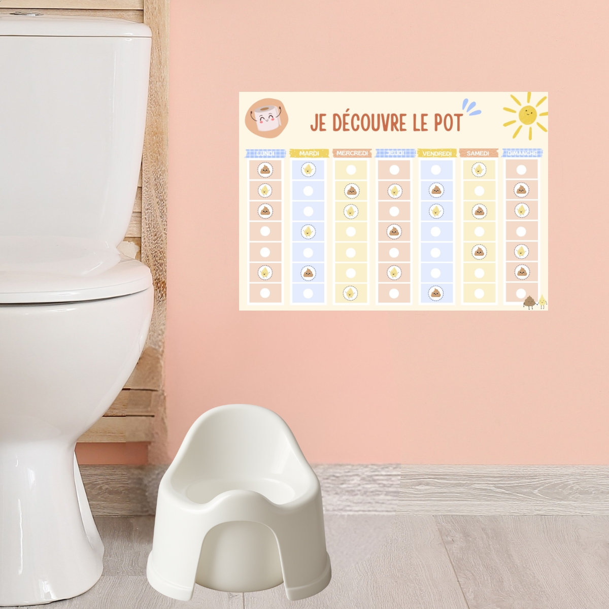 Tableau De Récompenses Et Apprentissage Propreté – 10 Cartes 20x25 Cm – Système D'Autocollants Étoiles – Motivateur Pour Enfants 3-7 Ans