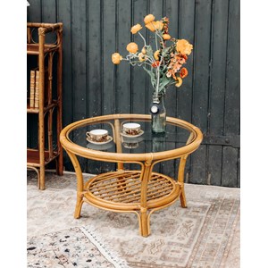 Léonie, la table basse en rotin n°252
