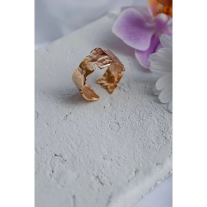 Bague ajustable organique et martelée - arya