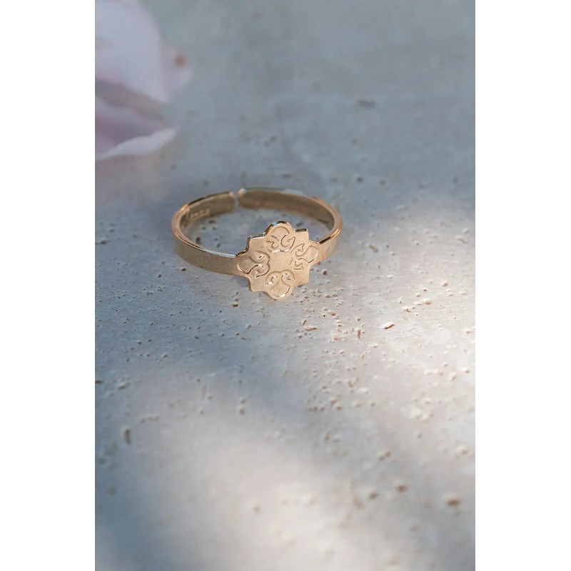 Bague ajustable chiado - azulejos plaqué or