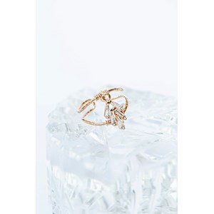 Bague fine avec zirconium -  gatsby