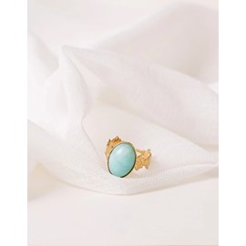 Bague ajustable élégante avec pierre naturelle-  garance