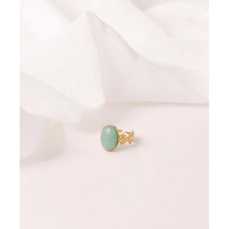 Bague ajustable élégante avec pierre naturelle- garance