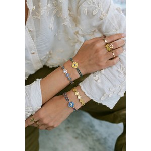 Bague ajustable esprit vintage avec pierre naturelle - audrey