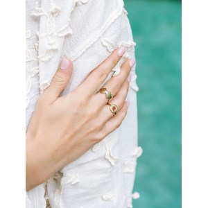 Bague ajustable esprit vintage avec pierre naturelle - audrey