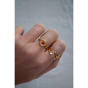 Bague ajustable esprit vintage avec pierre naturelle - audrey