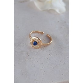 Bague ajustable esprit vintage avec pierre naturelle - audrey