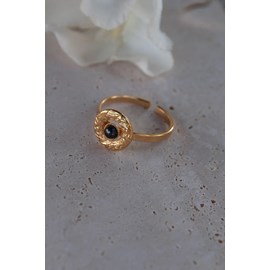 Bague ajustable esprit vintage avec pierre naturelle - audrey