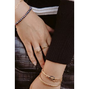 Bague ajustable esprit vintage avec pierre naturelle - audrey