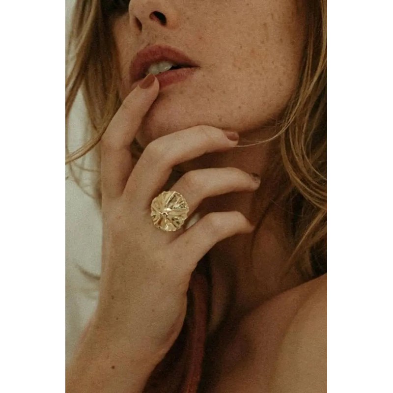 Bague ajustable lumineuse plissée - helios