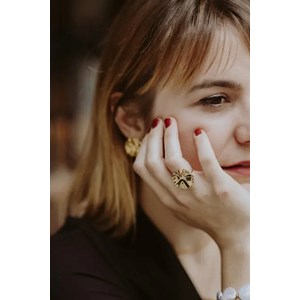 Bague ajustable lumineuse plissée - helios