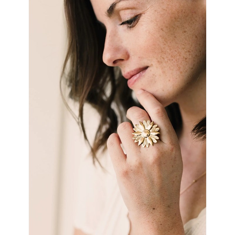 Bague ajustable grande fleur - marguerite