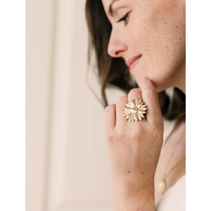 Bague ajustable grande fleur - marguerite