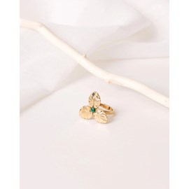 Bague ajustable grande fleur et pierre fine - orchidée