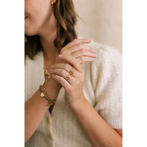 Bague ajustable martelée dentelle - roméo