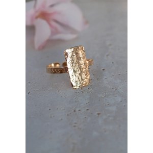 Bague ajustable longue et martelée -  sintra