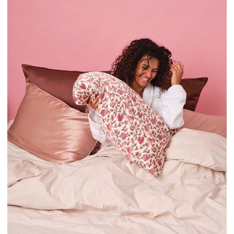 Taie d'oreiller en soie fleuri 51x76