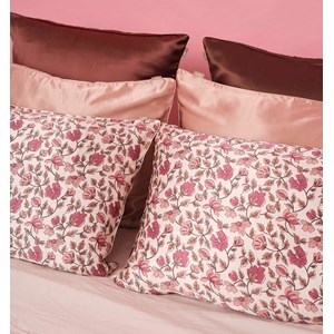 Taie d'oreiller en soie fleuri 51x76