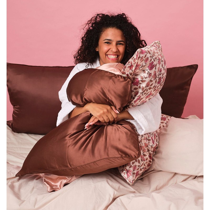 Taie d'oreiller en soie moka 51x76