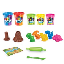 Kit de dinosaures en pâte à modeler malléable et fluorescente